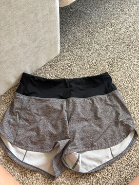 lululemon athletica Gray Shorts with Black Waistband